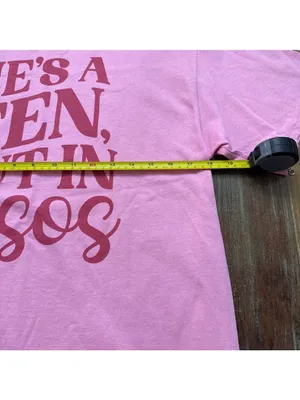 He's a Ten But in Pesos Graphic Tee Pink Medium thumbnail 5