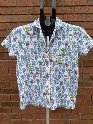 Roller Rabbit CT Greenwich Monkey Polo Pajama Top Size Small Limited Edition EUC thumbnail 2