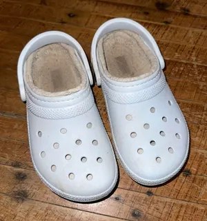 Crocs light blue washable rubber lined W6 orthotic arch support shoes thumbnail 1