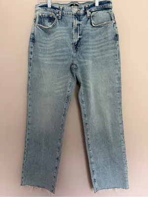 7 For All Mankind Logan Stovepipe Jeans W/ Fringe 31 thumbnail 2