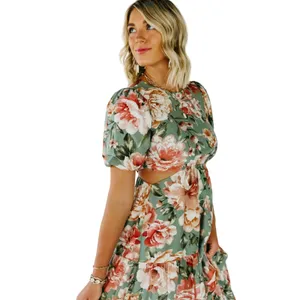 Blu Pepper The Branson‎ Cutout Floral Maxi Dress Size Small thumbnail 4