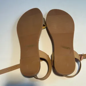 Dream Pairs Hoboo‎ Gold Nude Flat Ankle Strap Sandals 8.5 Metallic Minimalist thumbnail 6