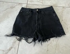 Playboy X Pacsun Black Denim Logo Frayed Hem Jean Shorts Size 28 thumbnail 1
