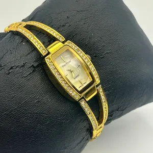 Cote d’ Azur Gold Tone Mother Pearl Dial Crystals Accent Womens Watch Working thumbnail 4