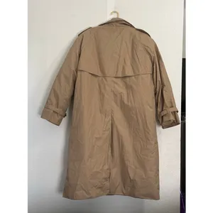 VTG 1980s THE COMPANY STORE Women L Beige Khaki Goose Down Insulated Trench Coat thumbnail 3