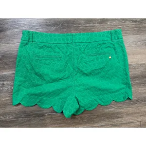 Crown & Ivy Shelby Shorts 16 Green Scallop Hem Textured Preppy thumbnail 6