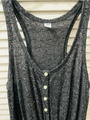 Old Navy Heather Black Sleeveless One-Piece Sleeveless Jumpsuit thumbnail 2