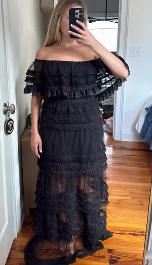 Luxxel Black Formal Tulle Dress thumbnail 3