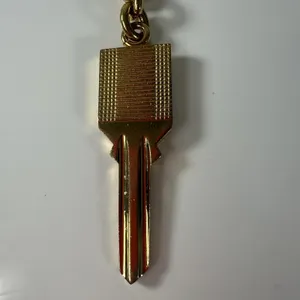 CELINE Keychain Womens One Size Gold Key Shape Horse Carriage Logo Made Italy thumbnail 7