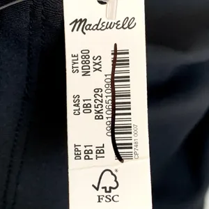 NWT Madewell Sz XXS Flex Fitness Athletic‎ Dress in True Black thumbnail 8