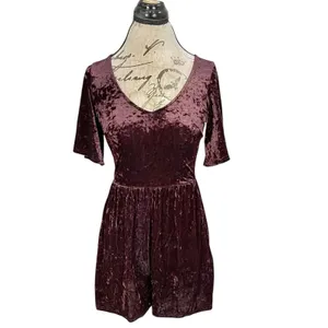 American Eagle Romper Small Velvet Y2k 90's Festival Gothic Punk Rock Whimsigoth thumbnail 2