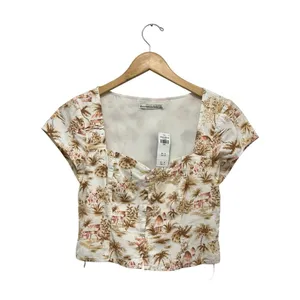 Abercrombie & Fitch Women’s Crop Top Blouse Palm Beach Koket Cottagecore Size S thumbnail 4