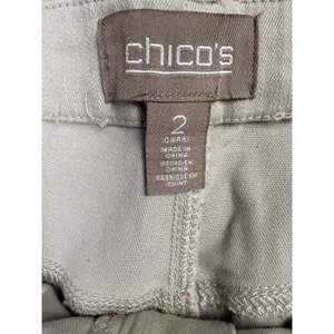 Chicos‎ Cropped Capri Pants Women's Size Large Beige Coastal Grandma Stretch thumbnail 3