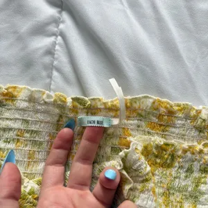 Kimchi Blue Yellow Floral Smocked Strapless Midi Dress Small Cottagecore Prairie thumbnail 6
