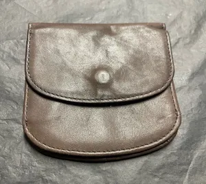 Brown Leather Snap Coin Pouch thumbnail 1