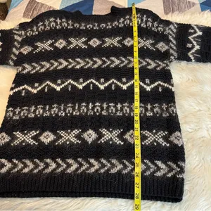 Vintage 90s Forenza Wool Blend Sweater Women’s Oversized Medium Black White thumbnail 8