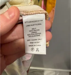 ASTR The Label Annabeth Satin Strapless Midi Dress Lime Rust Floral thumbnail 7
