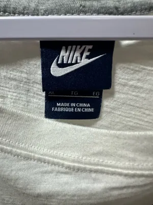 Nike White Long Sleeve Tee with Black Diagonal Logo thumbnail 3