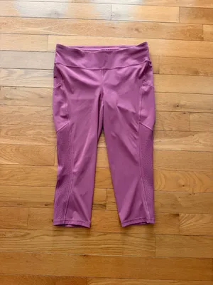 Lululemon Ready To Race Moss Rose Pink 21” Crop Leggings Size 12 thumbnail 15