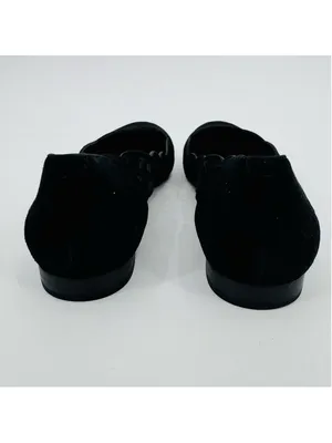 Lauren Ralph Lauren Caley Black Suede Leather Laser Cut Flats Size 8 thumbnail 3
