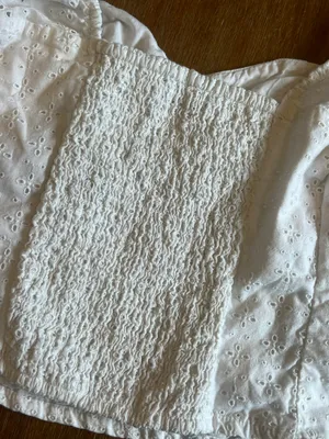 Abercrombie Smocked Puff Sleeve White Top thumbnail 4