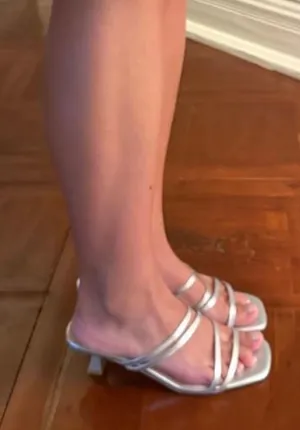 kitten heels Silver Size 7.5 thumbnail 1