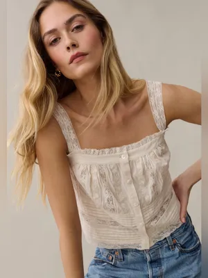 NWT Few Moda Misty Top size 2 Cream lace tank sorella LoveShackFancy thumbnail 1