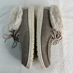 Hey Dude Wendy Fold Nut Brown Wool Faux Fur Lined Moccasin Loafers Womens W8 thumbnail 5
