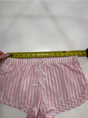 Victoria's Secret Pink & White Lounge Shorts with matching Black VS Top thumbnail 8