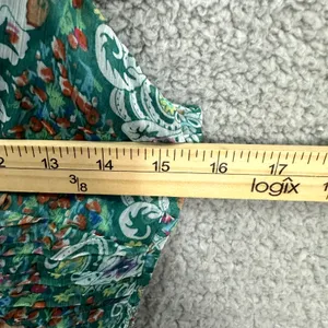 Floral Print Dress Green Sleeveless Sundress Summer Casual Party‎ thumbnail 6