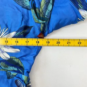 NWOT Farm Rio Blue Surreal Flowers Wrap Long Sleeve Mini Dress Size L thumbnail 13