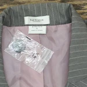 NWT Van Heusen Womens Stretch 2-Button Pinstripe Blazer Jacket Gray / Purple XL thumbnail 3