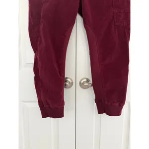 Anthropologie Leigh Corduroy Cargo Jogger Pants Burgundy Maroon Utility thumbnail 6