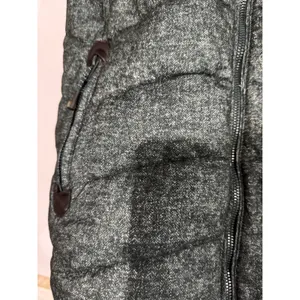 Green Tea‎ Heather Green Hoodie Soft White Faux Fur Lined Puffer Vest size L thumbnail 2