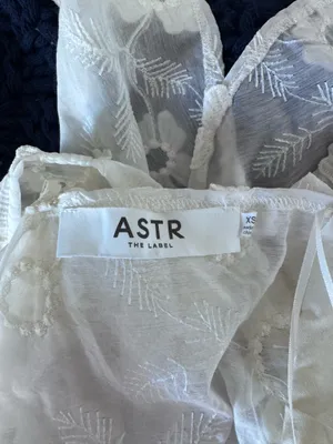 White ASTR Top with floral details thumbnail 4