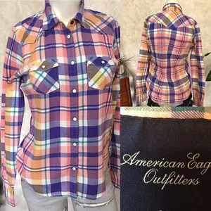 Vintage American Eagle snap down flannel thumbnail 2