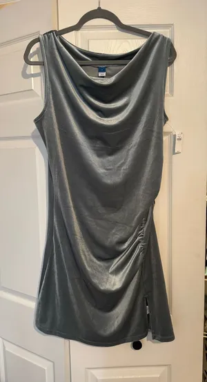 Old Navy Silver Gray Blue Sleeveless Cowl Neck Mini Dress thumbnail 1