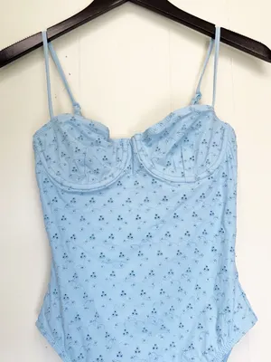 NWT J. CREW Blue Eyelet Balconette Underwire One-Piece Swimsuit CL724 Size 6 thumbnail 5