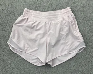 Lululemon Hotty Hot Shorts High Rise 4" Pale Pink Athletic Athleisure Women's 8 thumbnail 1