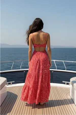 Maeve Coastal Sunset Floral Maxi Dress Resort Vacation Glam Sz S Anthropologie thumbnail 2