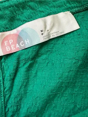 Free People Get Obsessed Babydoll Dress Puff Sleeve Emerald Green Boho Casual thumbnail 7