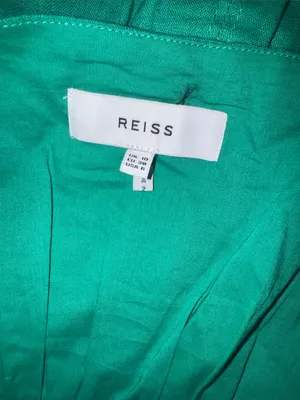 NEW Reiss Kay Green Tie Detail Linen Midi Dress Sz 6 thumbnail 7