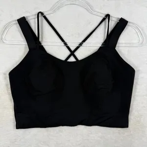 Lululemon Like a Cloud Longline Sports Bra Black Strappy Cross Back Size 8 thumbnail 1