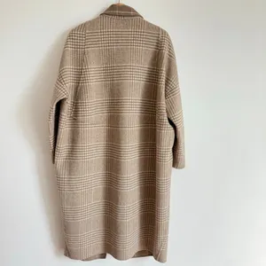 Checked Oversized Wool Coat With Drop Shoulders and Cocoon Silhouette thumbnail 2