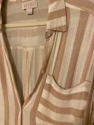 Stitch Fix Pink & White Striped Button Up Shirt thumbnail 5