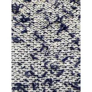 J.Crew Sz M contrast tweed white Navy Open front cropped jacket blazer cardigan thumbnail 10