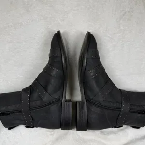 Free People Cyd Buckle Boot‎ Black Leather Studded Moto Ankle Boots Spain 36 thumbnail 6