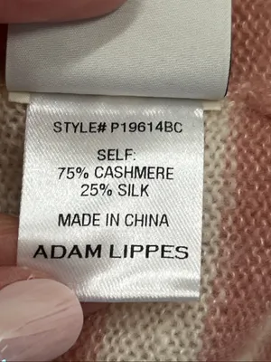 Adam Lippes Cream and Dusty Pink Striped Cashmere Sweater Size XS thumbnail 5