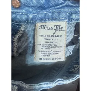 Miss Me Signature Skinny Jeans 30 Light Wash Sequin Embroidered Flap Pocket Y2K thumbnail 9