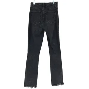 Abercrombie & Fitch The Skinny High Rise‎ Black Jeans Womens 24 Raw Hem EUC thumbnail 8